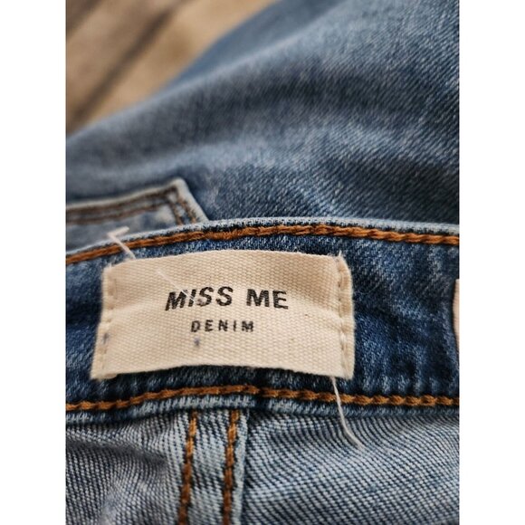 MISS ME Medium Wash Distressed Jeans w/Side Stripe Inlay  Sz 26" x 27" x 9" Rise - Picture 9 of 9